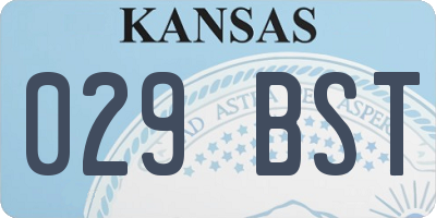 KS license plate 029BST