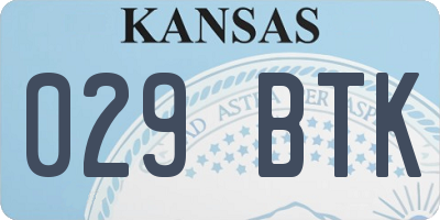 KS license plate 029BTK