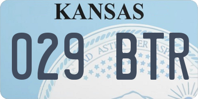 KS license plate 029BTR