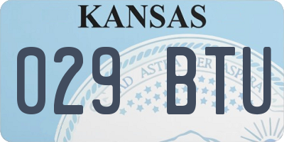 KS license plate 029BTU