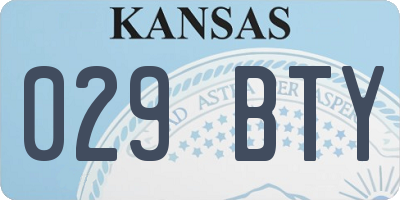 KS license plate 029BTY