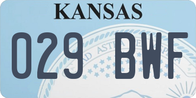 KS license plate 029BWF