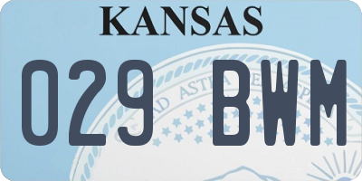 KS license plate 029BWM