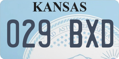 KS license plate 029BXD
