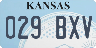 KS license plate 029BXV
