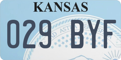 KS license plate 029BYF