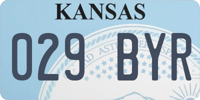 KS license plate 029BYR