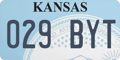 KS license plate 029BYT
