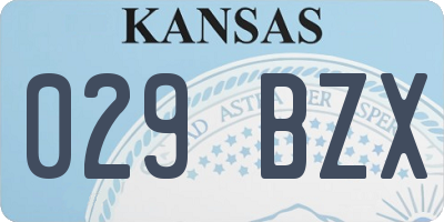 KS license plate 029BZX