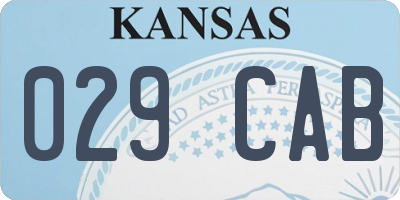 KS license plate 029CAB