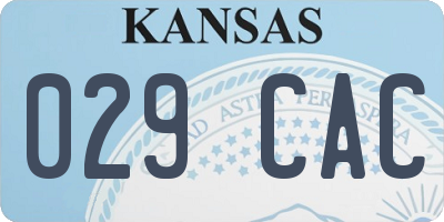 KS license plate 029CAC
