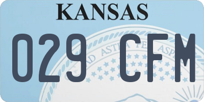 KS license plate 029CFM