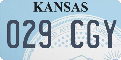 KS license plate 029CGY