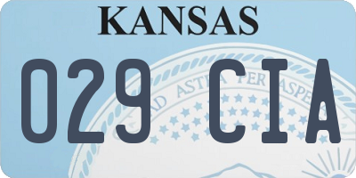 KS license plate 029CIA