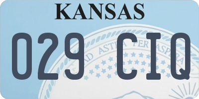 KS license plate 029CIQ