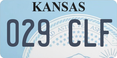 KS license plate 029CLF