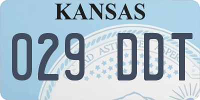 KS license plate 029DDT