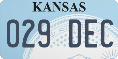 KS license plate 029DEC