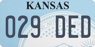 KS license plate 029DED