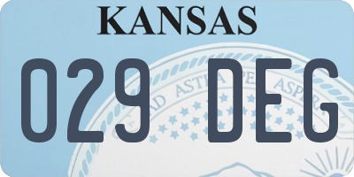 KS license plate 029DEG
