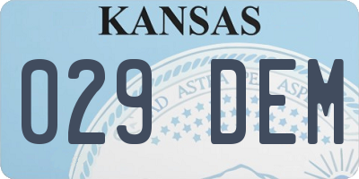 KS license plate 029DEM