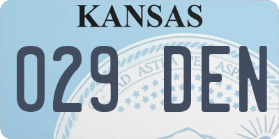 KS license plate 029DEN