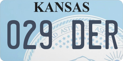 KS license plate 029DER