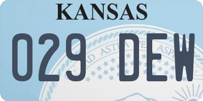 KS license plate 029DEW