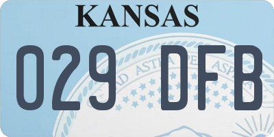 KS license plate 029DFB