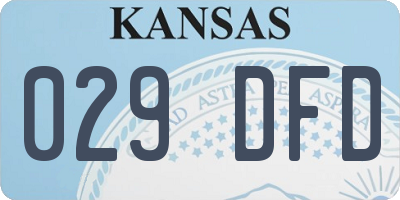 KS license plate 029DFD
