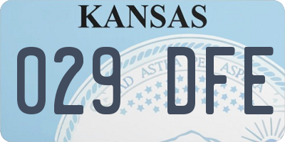 KS license plate 029DFE