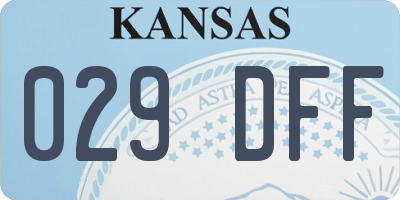 KS license plate 029DFF