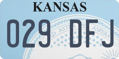 KS license plate 029DFJ