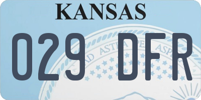KS license plate 029DFR