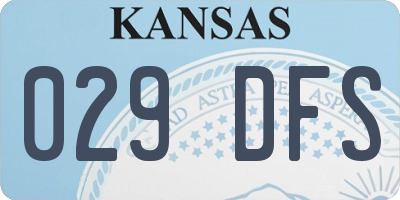 KS license plate 029DFS