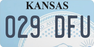KS license plate 029DFU