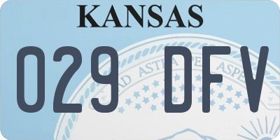 KS license plate 029DFV