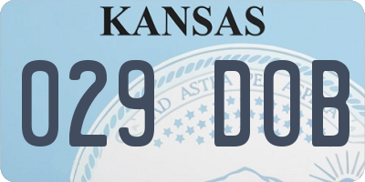 KS license plate 029DOB