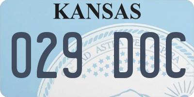 KS license plate 029DOC