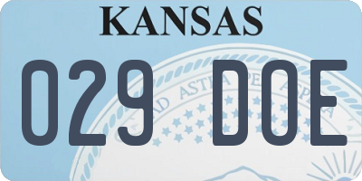 KS license plate 029DOE