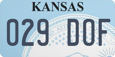 KS license plate 029DOF