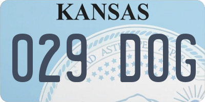 KS license plate 029DOG