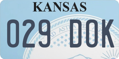 KS license plate 029DOK
