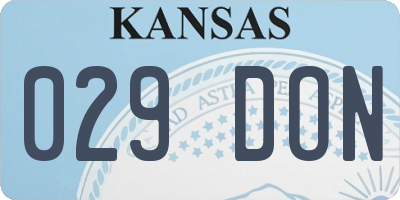 KS license plate 029DON