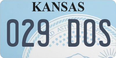 KS license plate 029DOS