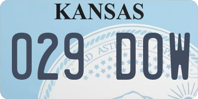 KS license plate 029DOW