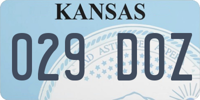 KS license plate 029DOZ