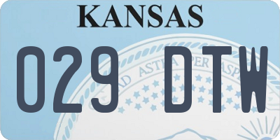 KS license plate 029DTW