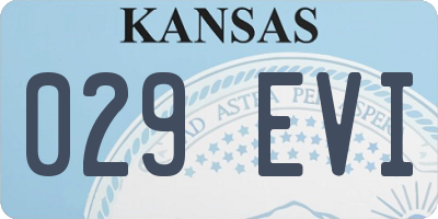 KS license plate 029EVI
