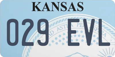 KS license plate 029EVL